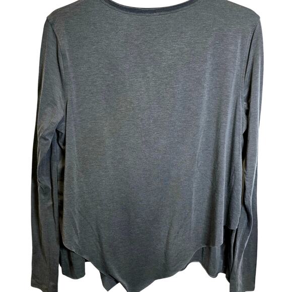 Lululemon Sweetest Day Top Long Sleeve Sz M Gray Stretch Layered Knit Jersey - Picture 5 of 13